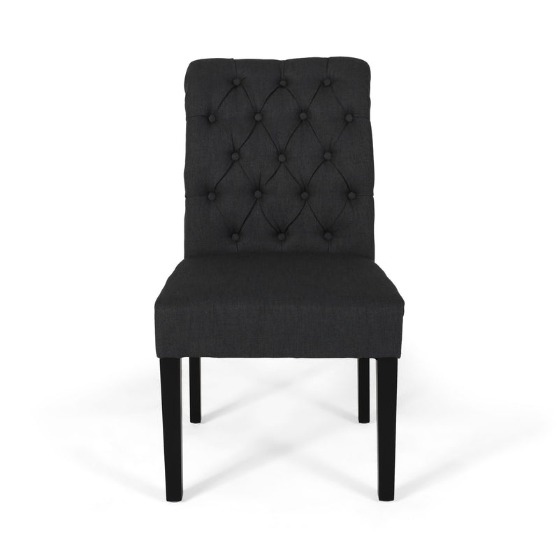Broxton - Tuft Dining Rolltop Chairs With Button Tufted Backrest (Set of 2)