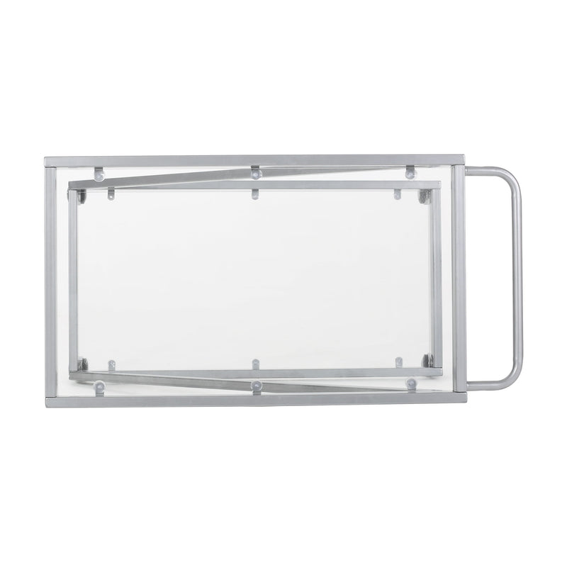 Modern Z Shaped Bar Cart With Tempered Glass Shelves - Silver