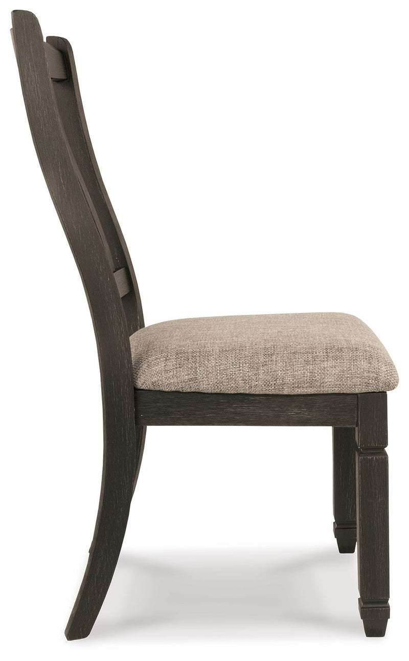 Tyler Creek - Dining UPH Side Chair (Set of 2) - Slatback - Black / Grayish Brown