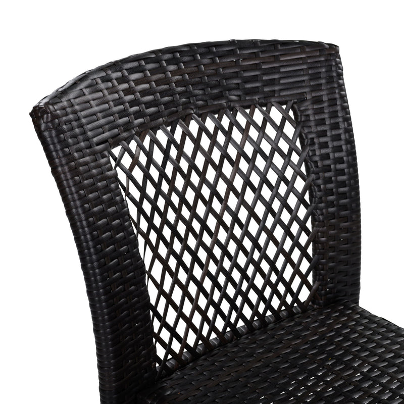 7 Piece Outdoor Patio Dining Set With Table & 6 Chairs - Brown / Brown Multi