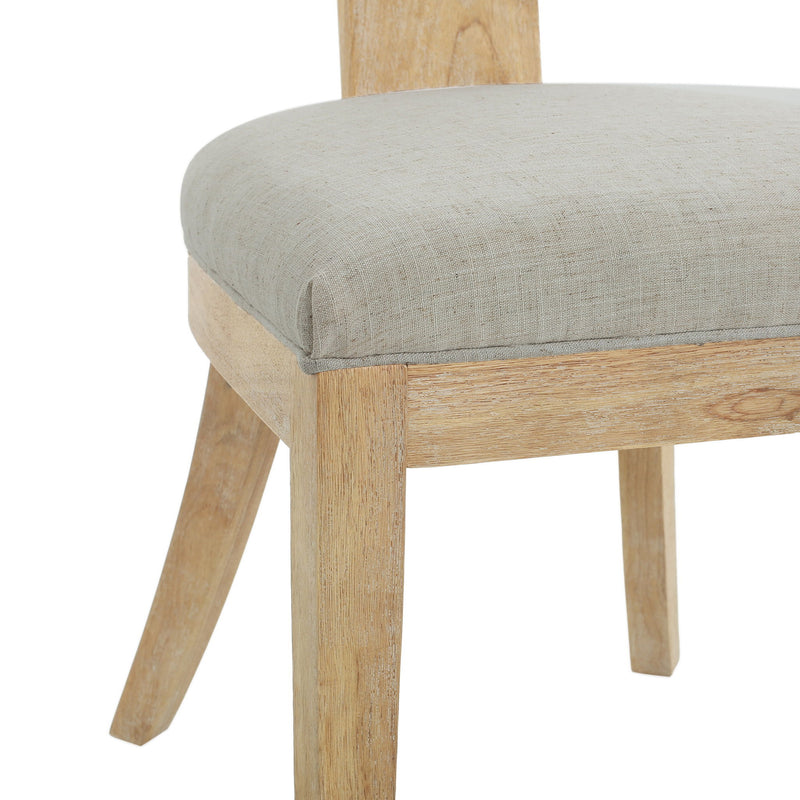 Contemporary Fabric Upholstered Side Dining Chairs Set With Curved Back