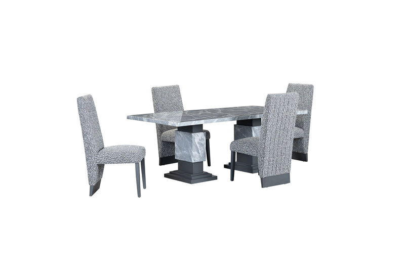 D1212 - 9 Piece Dining Room Set (Dining Table And 8 Dining Chairs) - Gray / White
