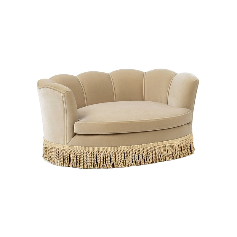 Clara - Medium Scalloped Pet Sofa Bed - Brown