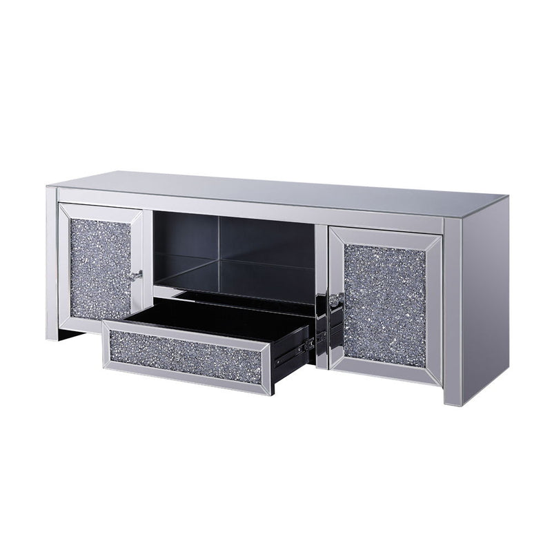 Noralie - TV Stand - Mirrored & Faux Diamonds