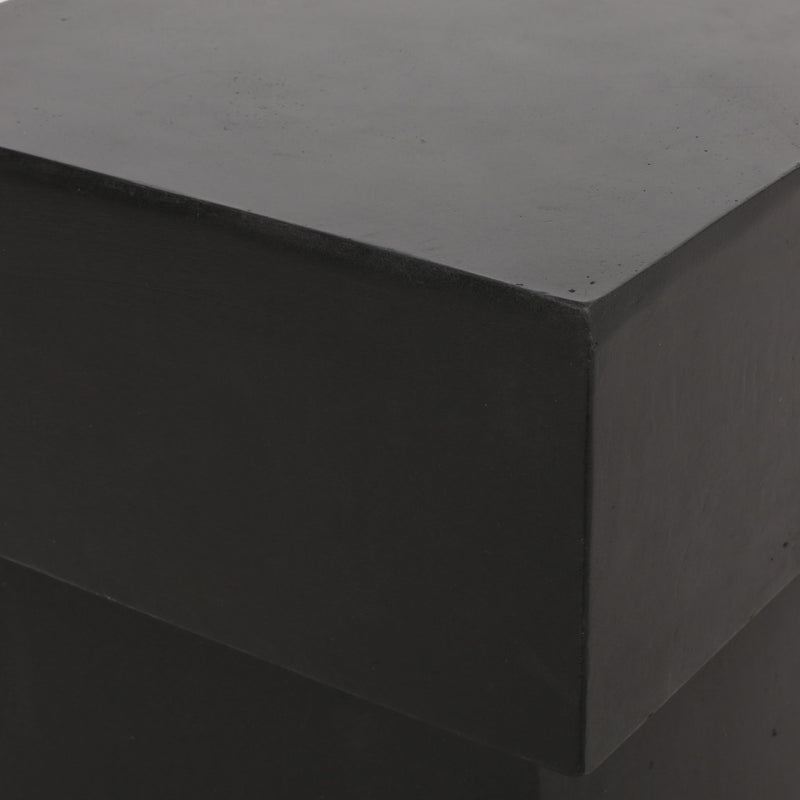 Outdoor Side Table, Patio End Table - Black