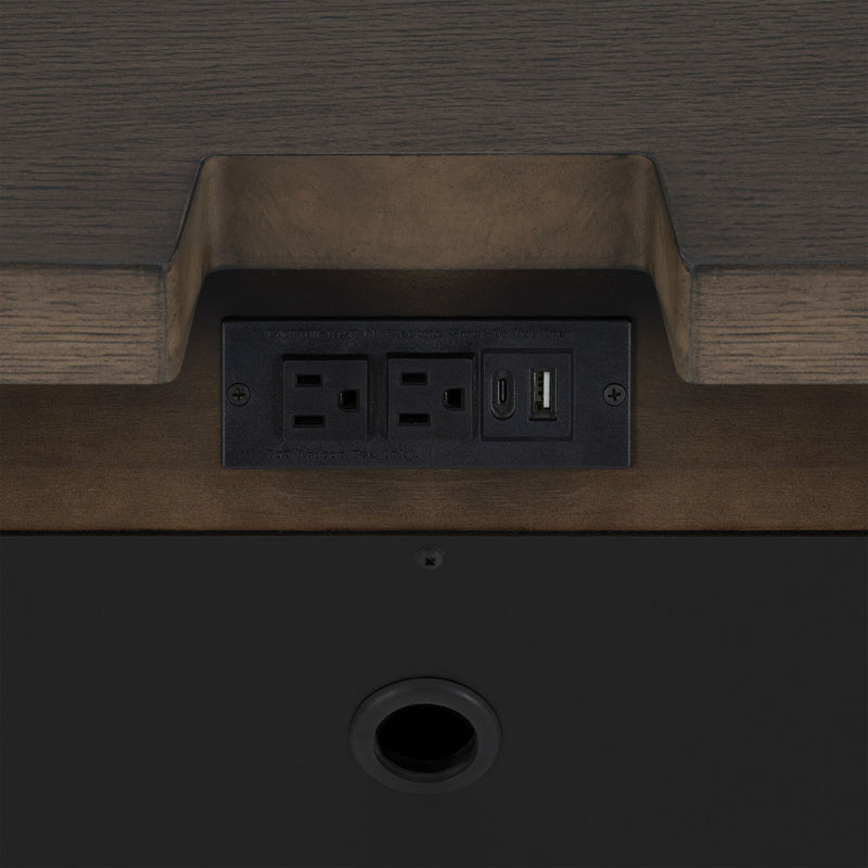 3 Drawer Nightstand With USB - Dark Oak