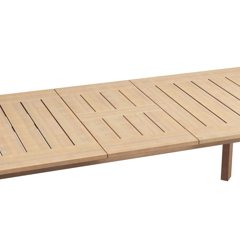 Wesley - Patio Dining Table With Self Storing Leaf - Light Brown