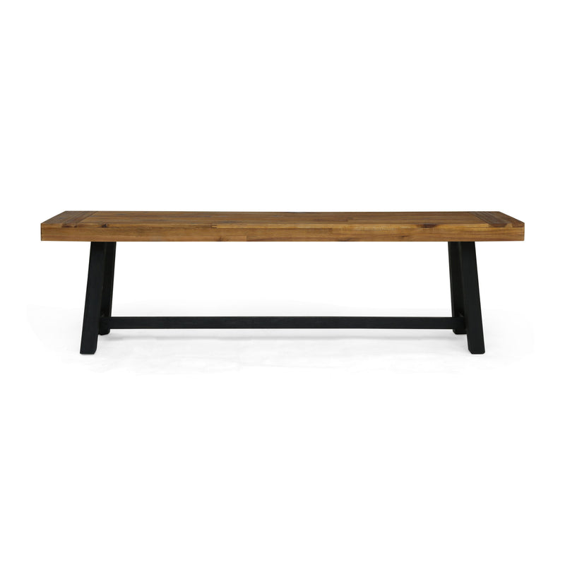 Cloud - Outdoor Bench With Acacia Wood Frame And Slat Panel Design
