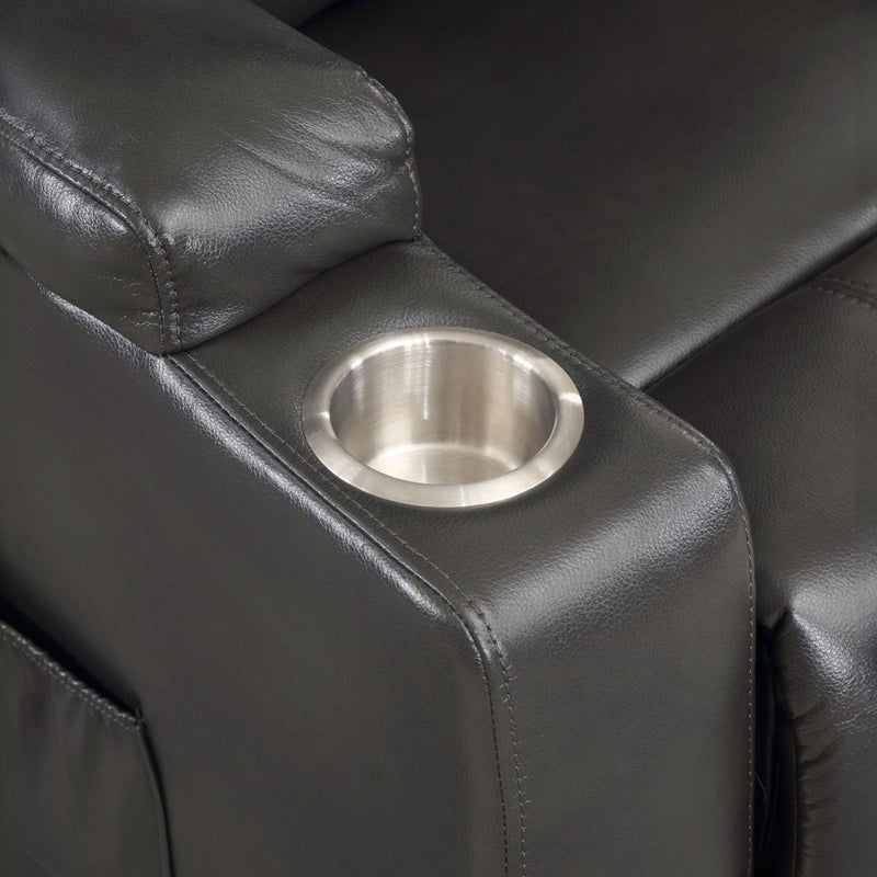 Recliner With Power Lift & Massage - Gunmetal