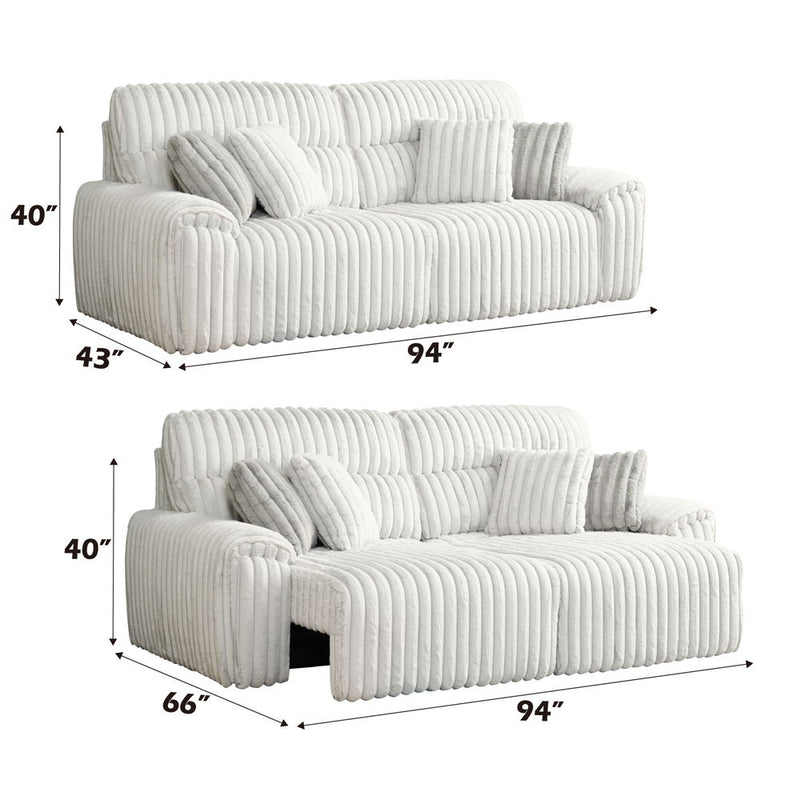 Jaya - Power Motion Sofa With Sleeper & USB Port - Mondo Gray Corduroy