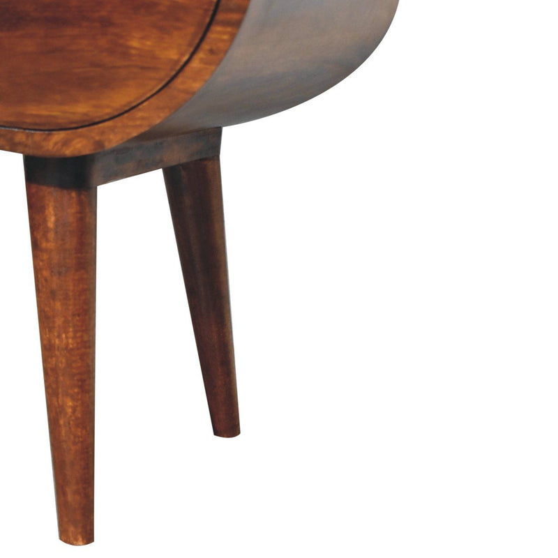 Large Chestnut Circular Bedside