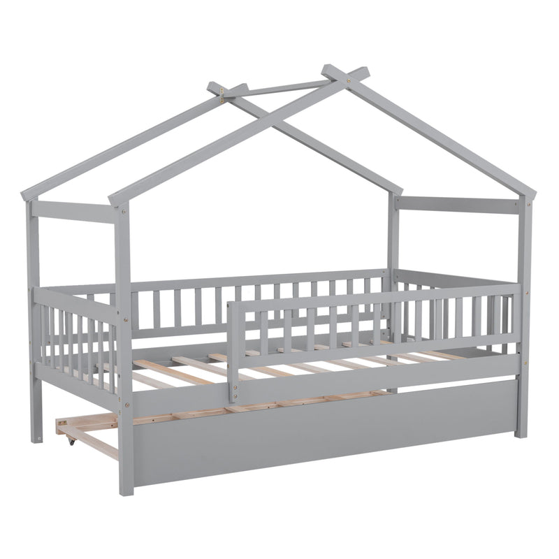 Creativity House Bed With Twin Size Trundle