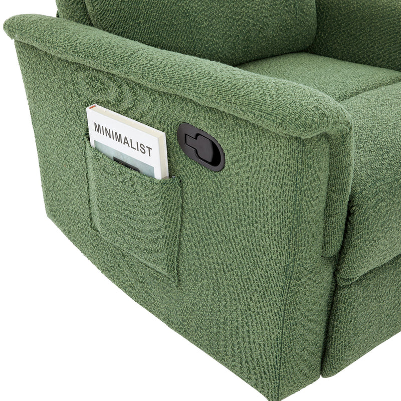 Manual Recliner Chair With 8 Point Massage And Swivel Function