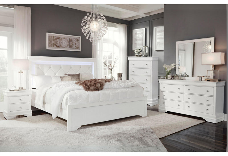 Pompei - Full Bed - Metallic White