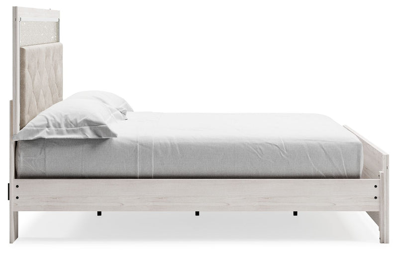 Altyra - King Panel Bed With Upholstered Headboard - White