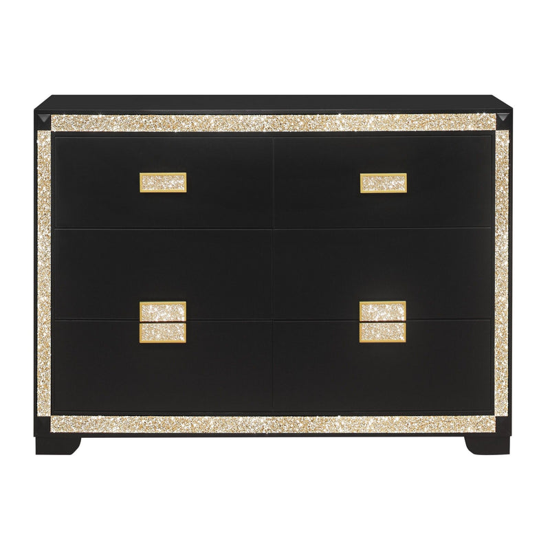 Lively - Bedroom Set With Glitter Detail And Padded Headboard