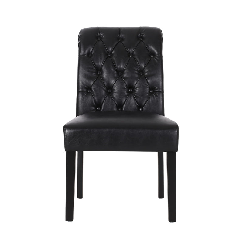 Broxton - Tuft Dining Rolltop Chairs With Button Tufted Backrest (Set of 2)