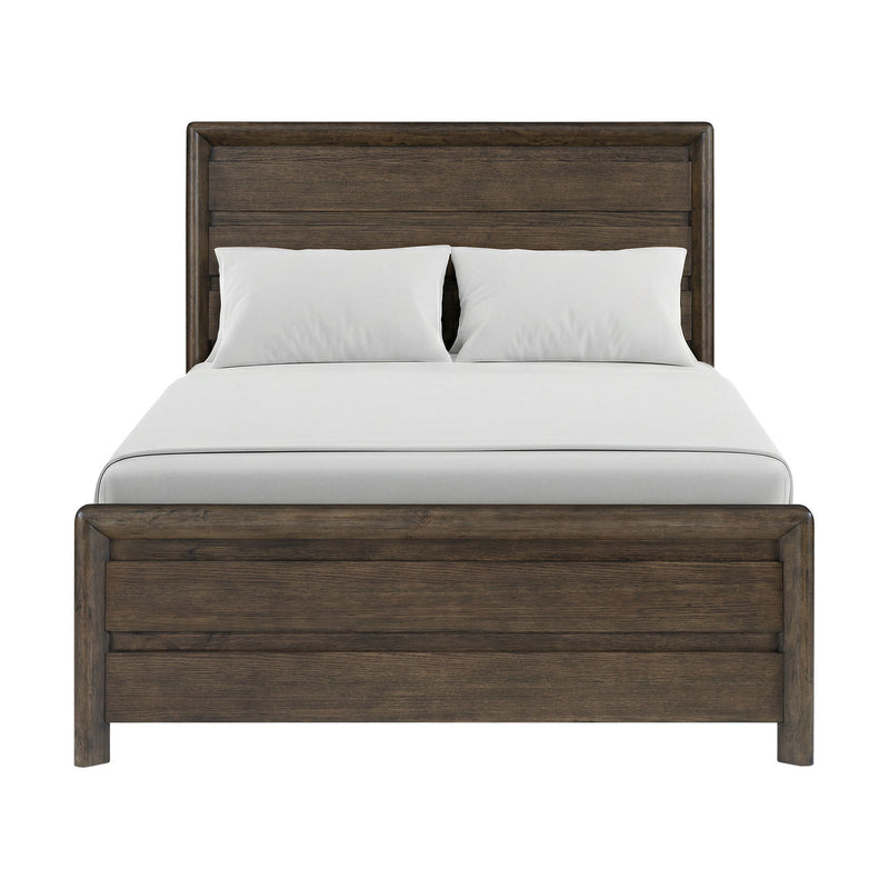 Panel Bed Frame With Unique Headboard And Included Slats