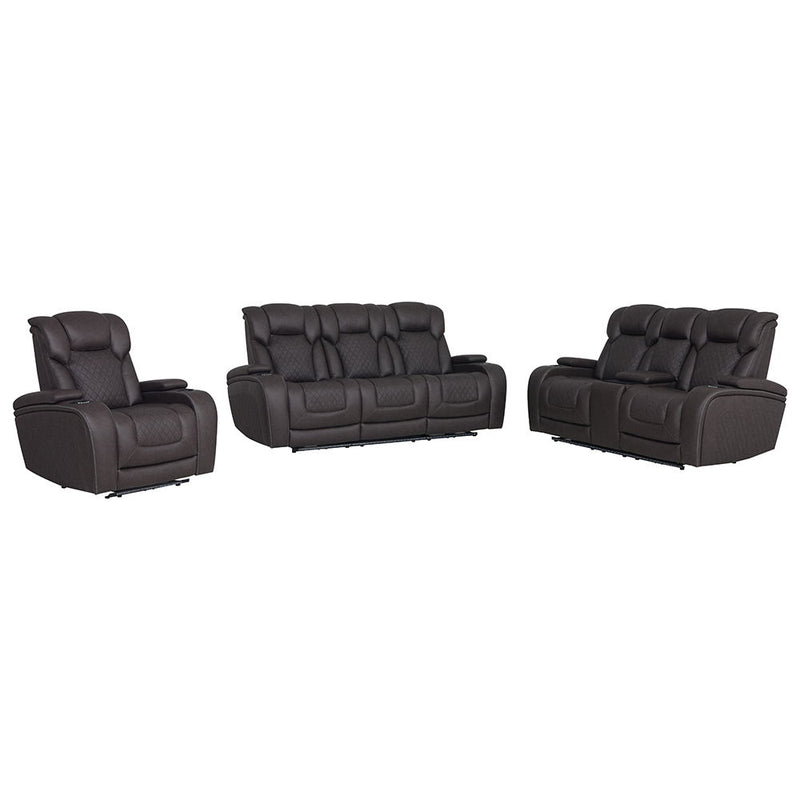 Wendell - Power Motion Loveseat With Console, Wireless Charger, Storage, USB & LED - Dark Gray