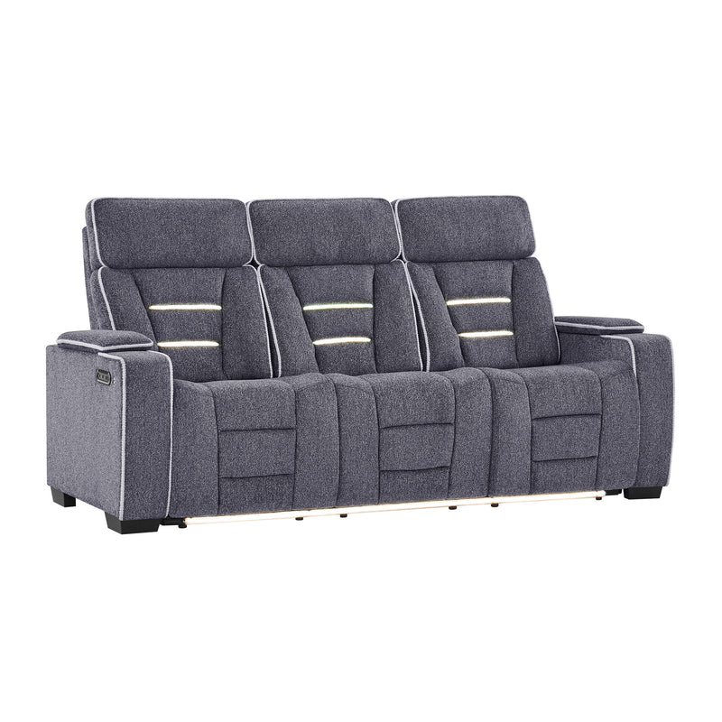 Austin - 3 Piece Reclining Sofa And Loveseat With Storage Arms - Gray