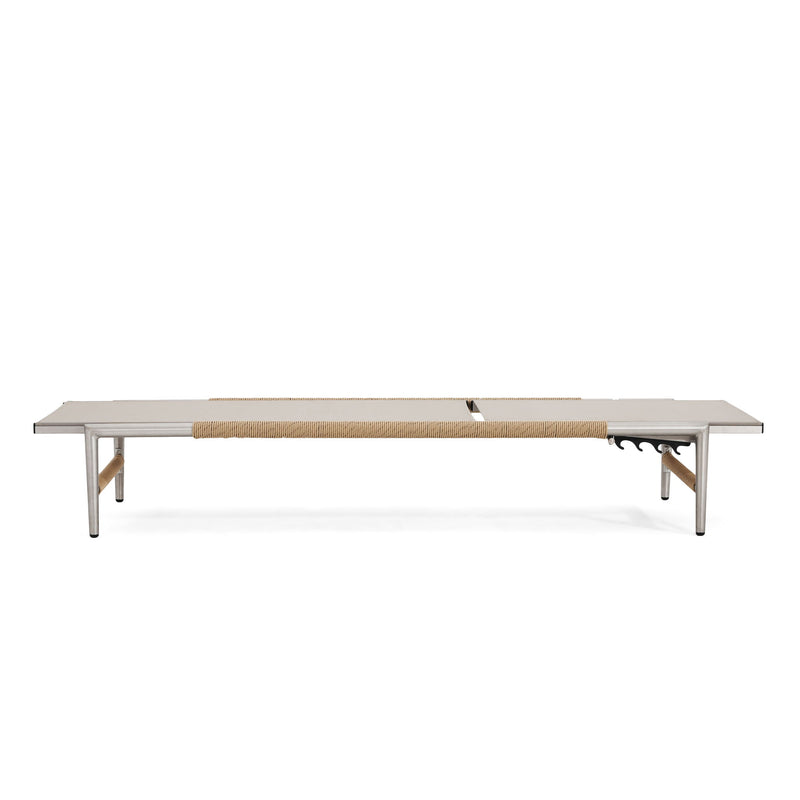 Hargrove - Outdoor Patio Aluminum Chaise Lounge (Set of 2) - Natural / Silver