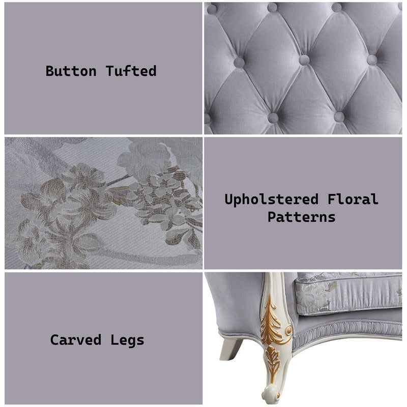 Galelvith - Sofa With 6 Pillows - Gray Fabric