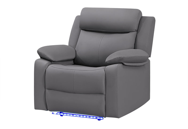 U6026 - 3 Piece Living Room Set (46A Reclining Sofa, Console Reclining Loveseat With Speaker And Glider Recliner) - Gray
