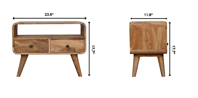 Mini Curved Media Unit - Oak