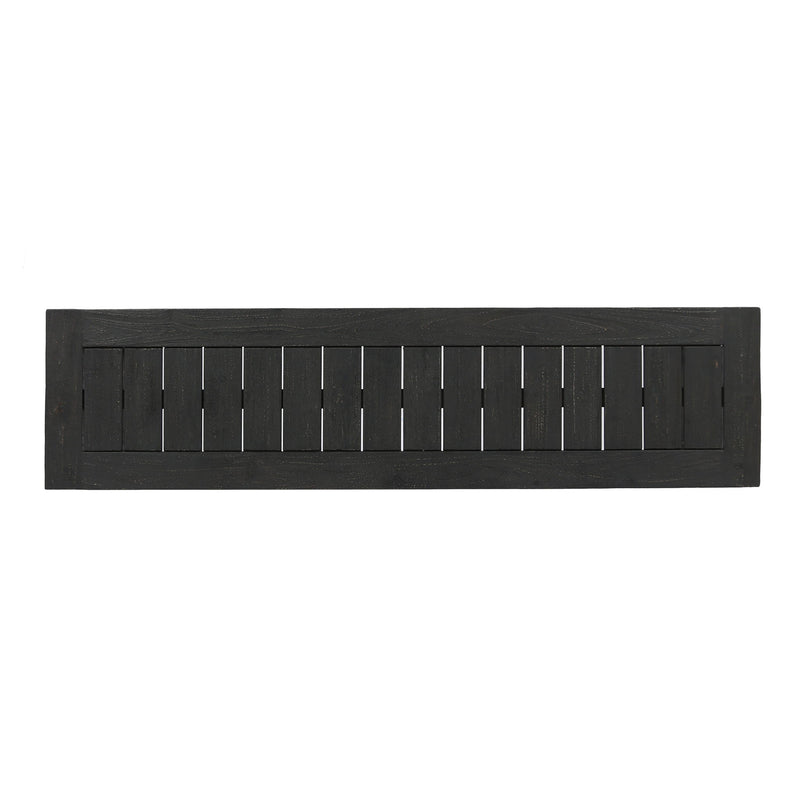 Realm - Outdoor Bench With Slat Panel Top And Base - Dark Gray
