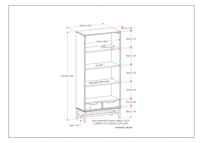 Banting - Bookcase - Walnut Veneer