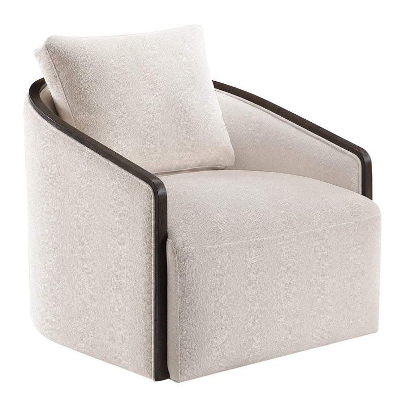 Lenora - Accent Chair With Swivel - Beige Chenille