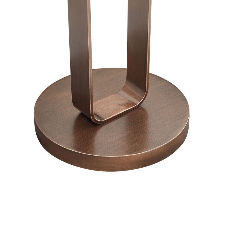 Tareel - Round Accent Table With Open Oval Pedestal - Antique Bronze