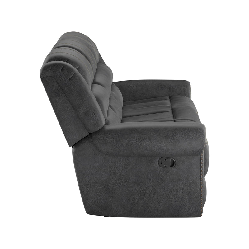 Reclining Sofa - Gray - Faux Leather