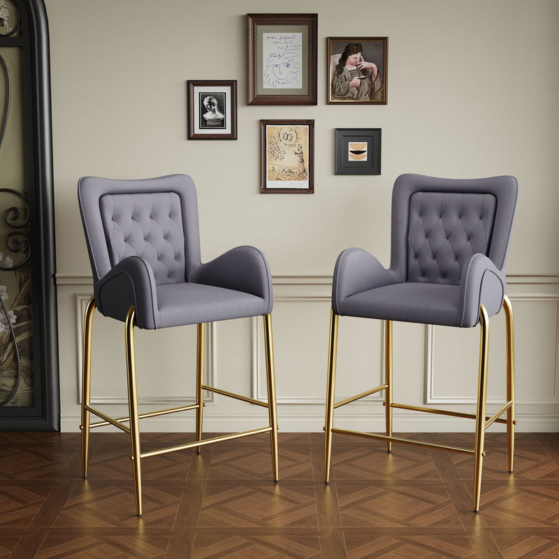 Fabric Counter Height Bar Stools (Set of 2)