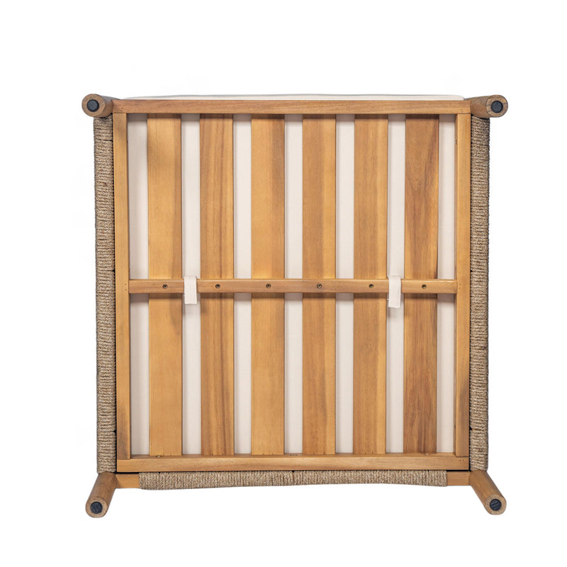 Modern Outdoor Woven Lounge Chair With Solid Wood Frame - Teak