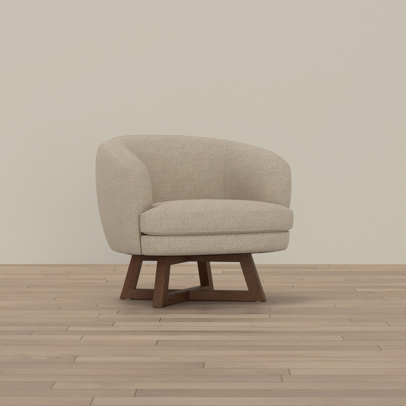 Swivel Accent Chair With Sculptural Base