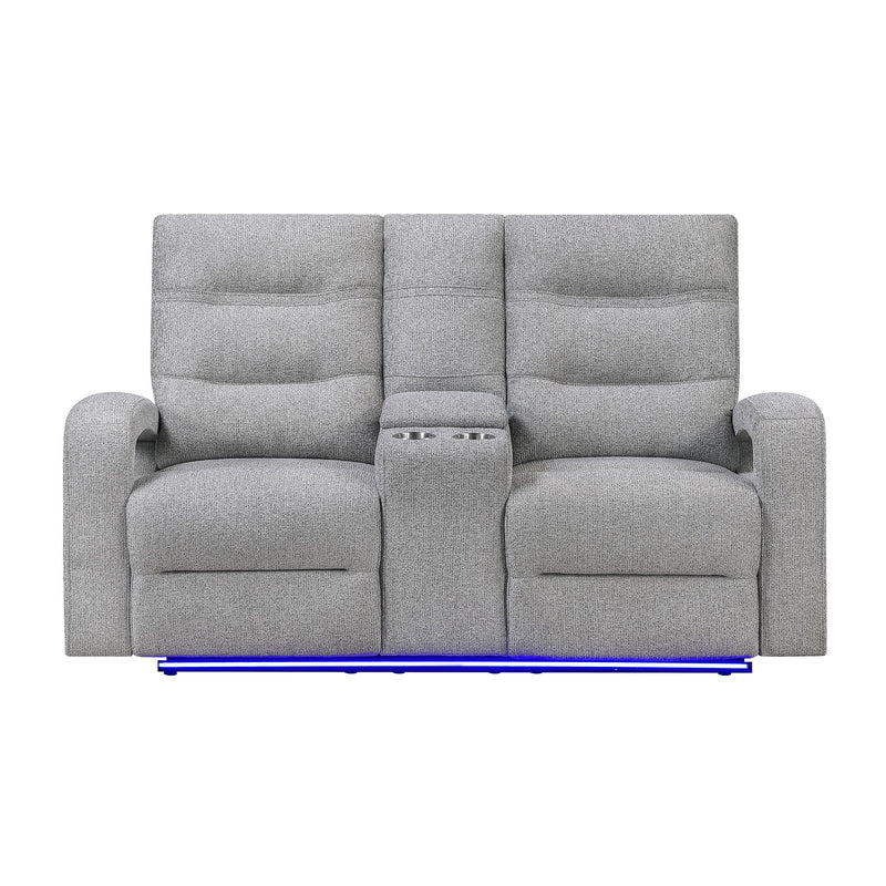 Isolde - Power Reclining Loveseat With LED Lighting - Gray