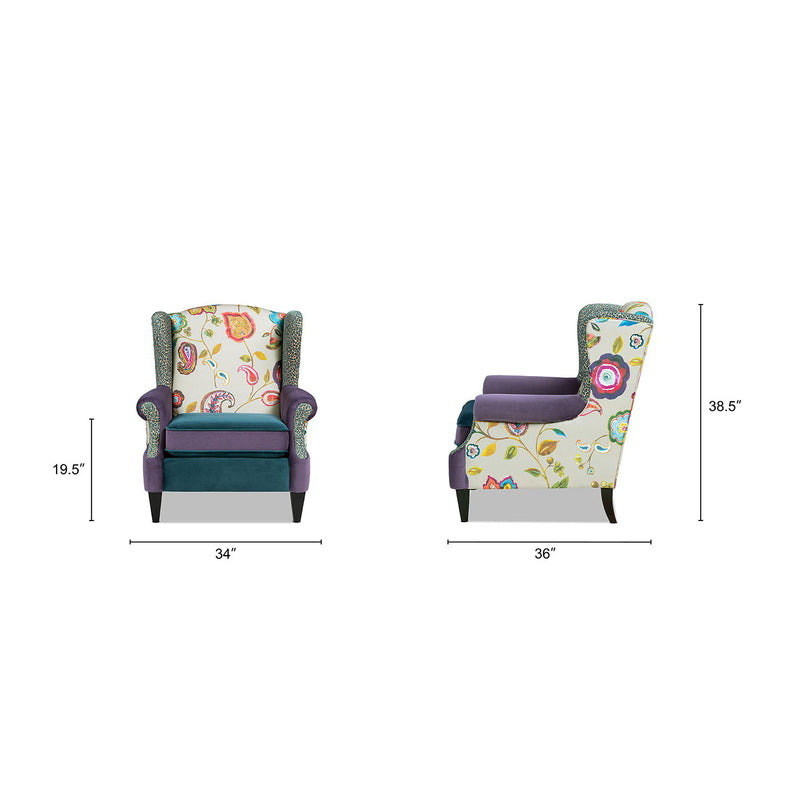Anya - Boho Chic Wingback Accent Arm Chair