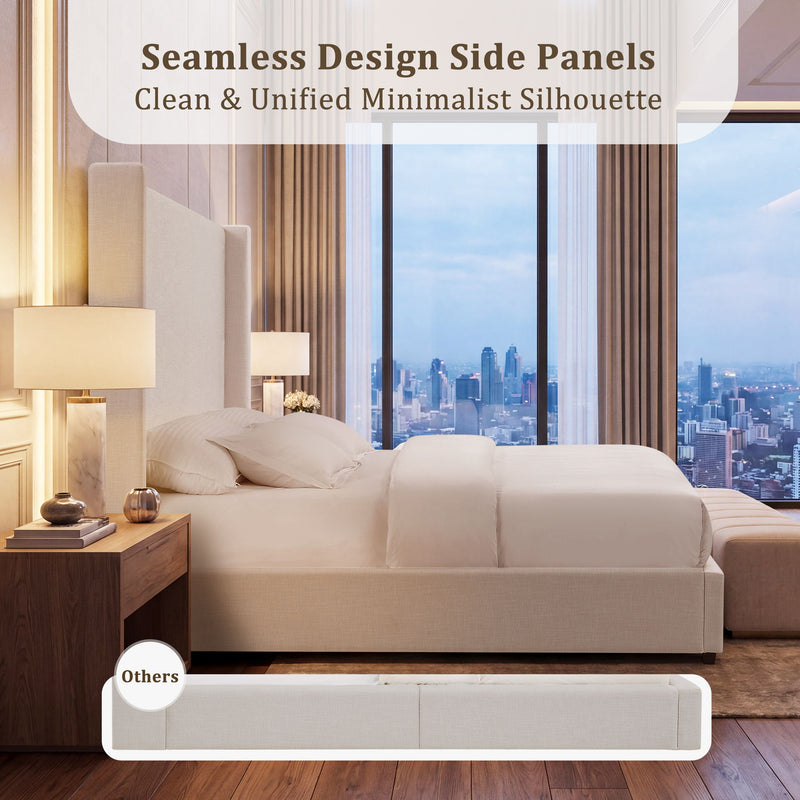 Hampton - Upholstered Platform Bed With Tall Headboard