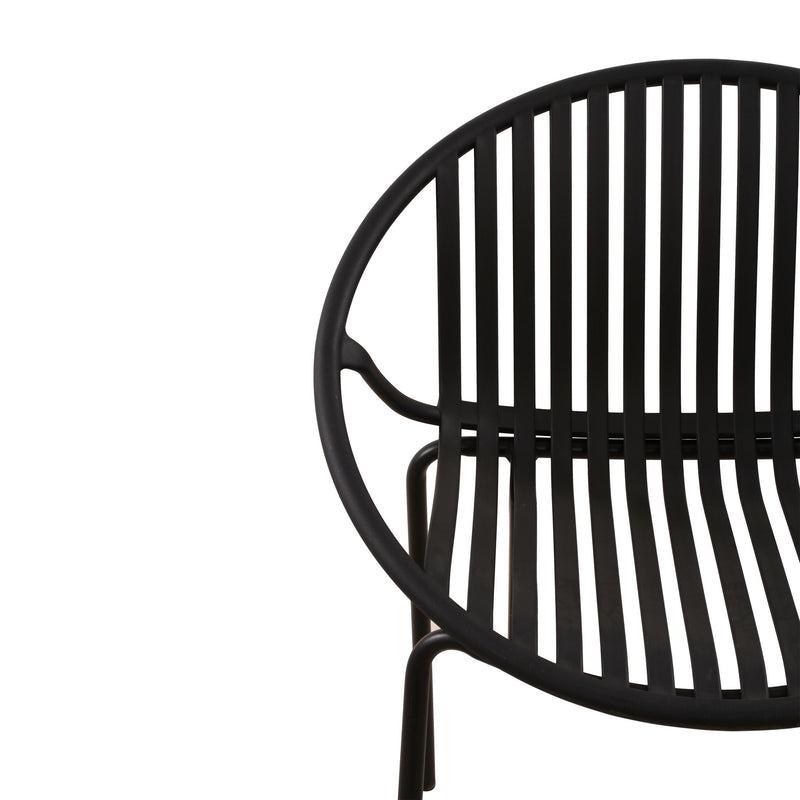 7 Piece Outdoor Modern Dining Set With Stackable Chairs