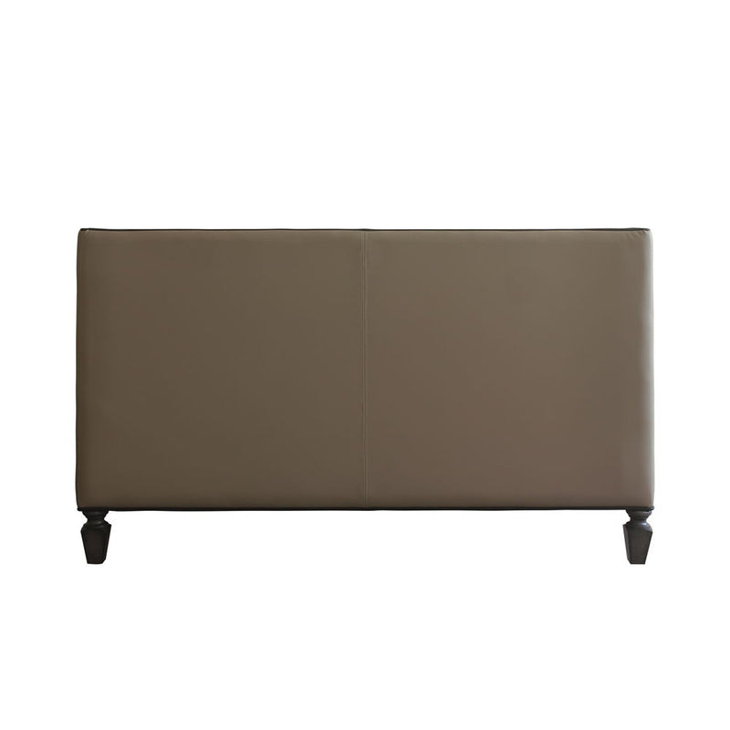 House Beatrice - Loveseat With 3 Pillows - Tan Synthetic Leather , Black Synthetic Leather & Charcoal