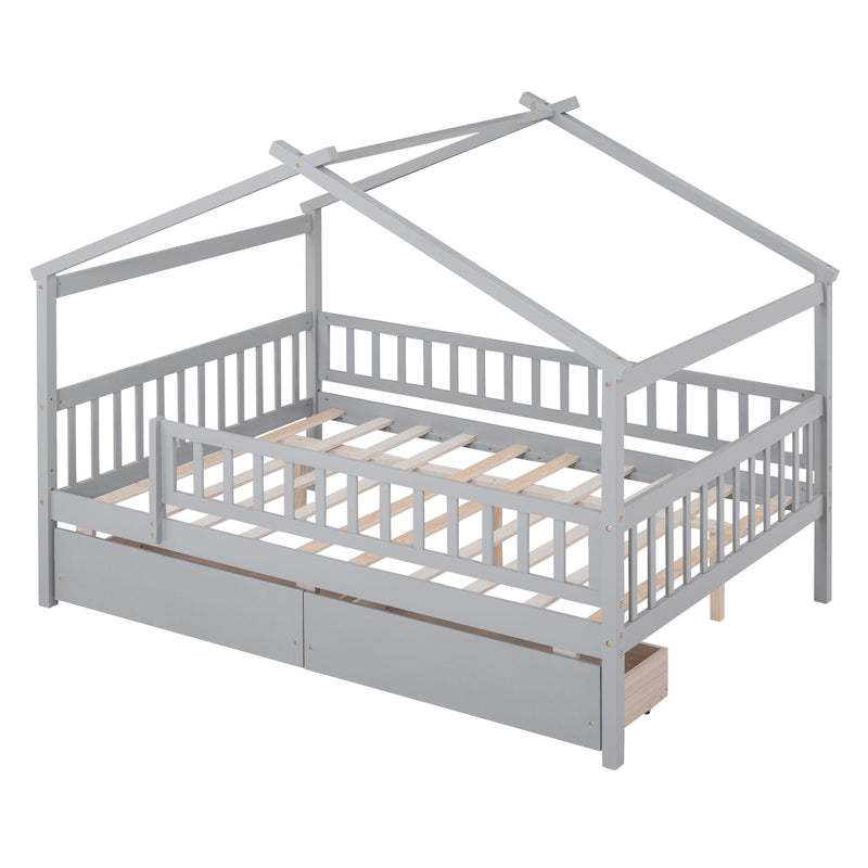 House Bed With 2 Drawers