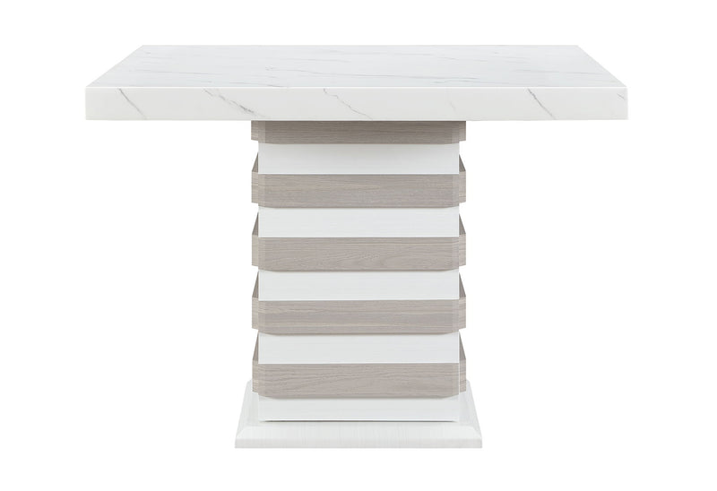 D2507 - 7 Piece Dining Room Set (Bar Table With Hidden Storage In The Base With 6 Bar Stools) - White