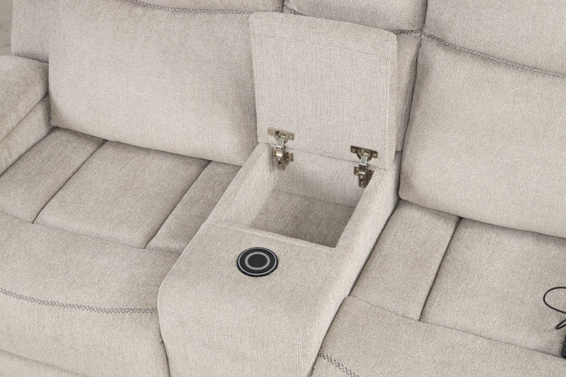 Galya - 3 Piece Living Room Set Sofa Loveseat Chair - Light Gray