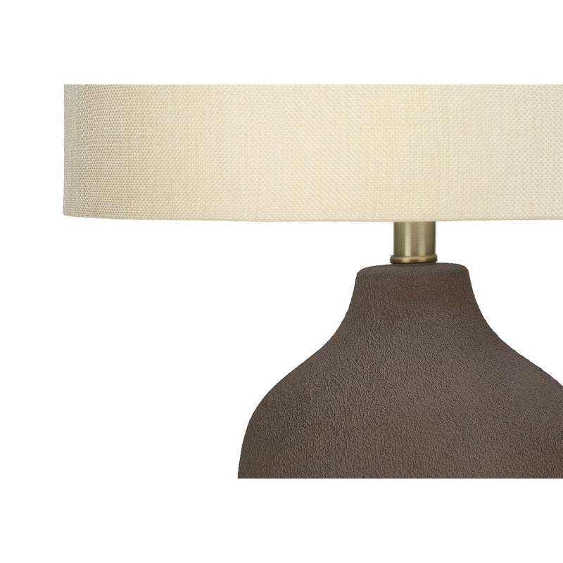 Iluminación, lámpara de mesa, cerámica, resina, contemporáneo - Gris