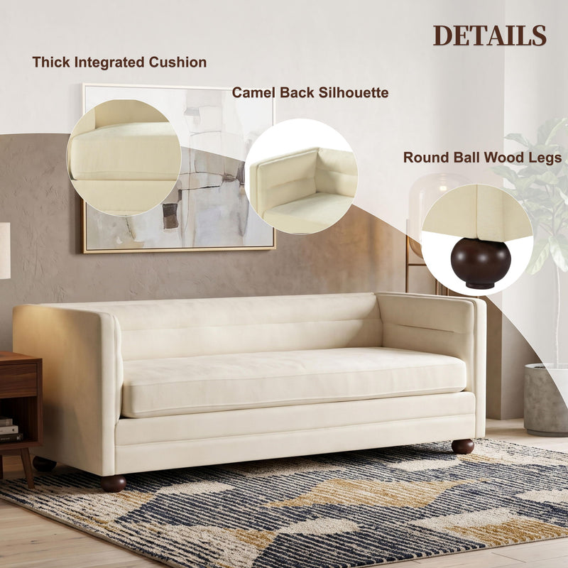 3 Seater Sofa Upholstery With Square Arms, Living Room Couch