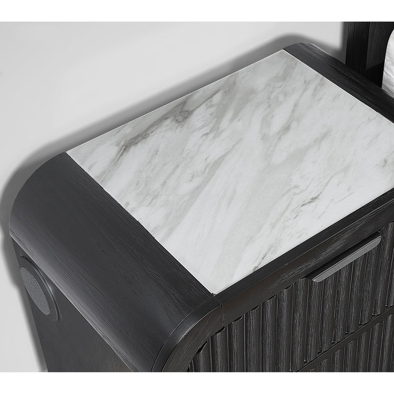 Beverly - Dresser With LED Light, Edge Pulls - White / Black