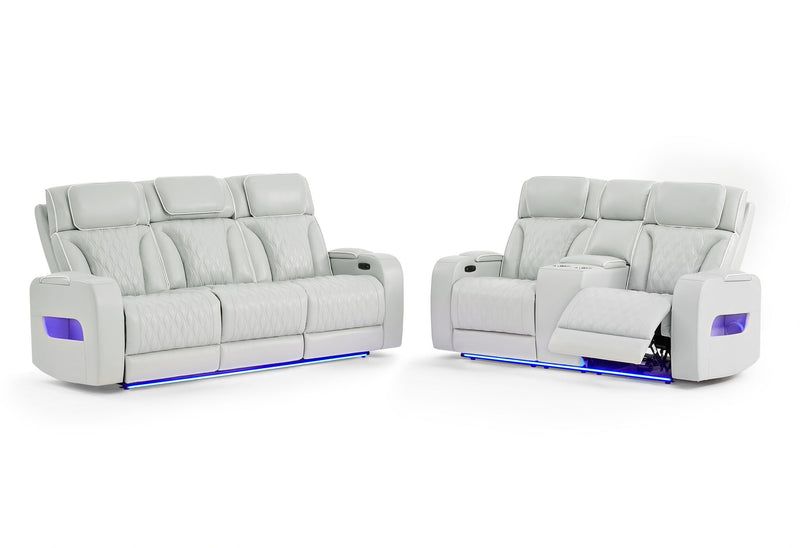 U8611 - 3 Piece Living Room Set (Sofa, Loveseat, Chair) - Silver