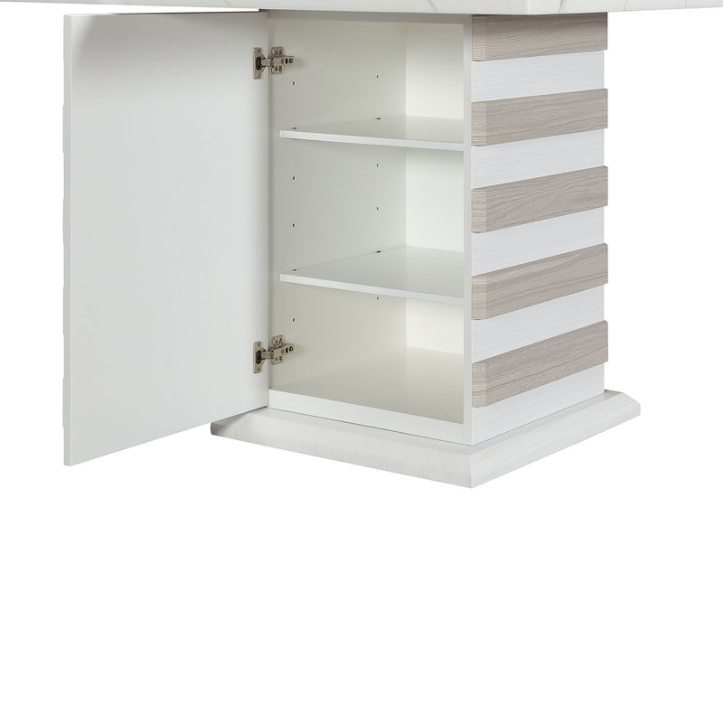 D2507 - 5 Piece Dining Room Set (Bar Table With Hidden Storage In The Base With 4 Bar Stools) - White