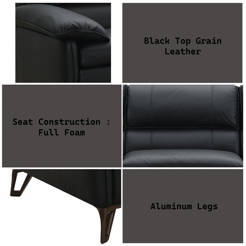 Eilene - Chair - Black Top Grain Leather